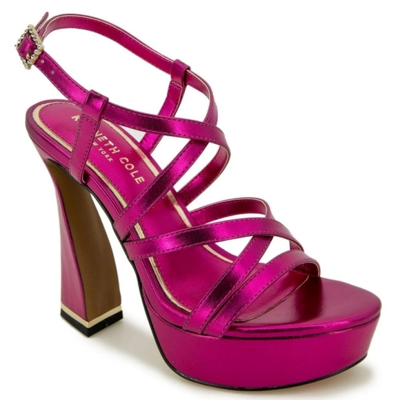 Kenneth Cole Shoes - Kenneth Cole Strappy Hot Pink "Allen" Platform Sandals